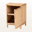 Table de chevet à 2 tablettes en rotin naturel de style bohémien H 24,29 po x l 18,38 po x P 14,41 po Marcel