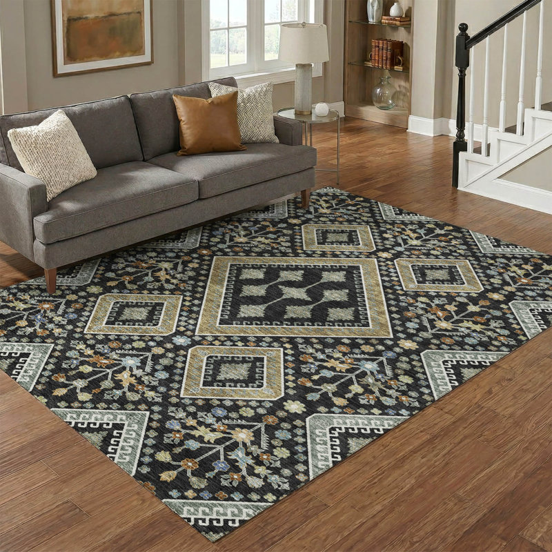 Tapis décontracté de qualité supérieure Mayfield AMF2459, Noir, 8 pi x 10 pi