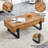 47.24" Modern Rectangle Coffee Table with Black Metal Legs for Living Room, Dining Room, Bedroom or Office-1149010752