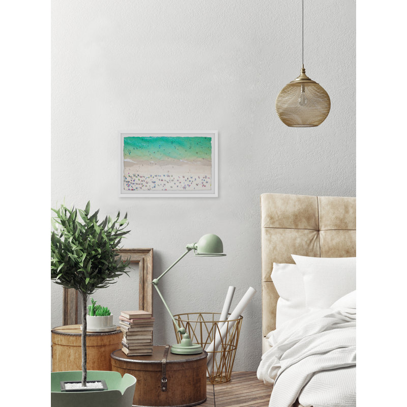 Plage à la plage - peinture encadrée, H 16 po x l 24 po x 1,5 po