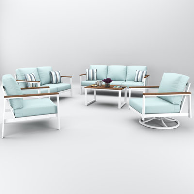Townsend 7 Person Seating Group With Sunbrella Cushions by Birch Lane