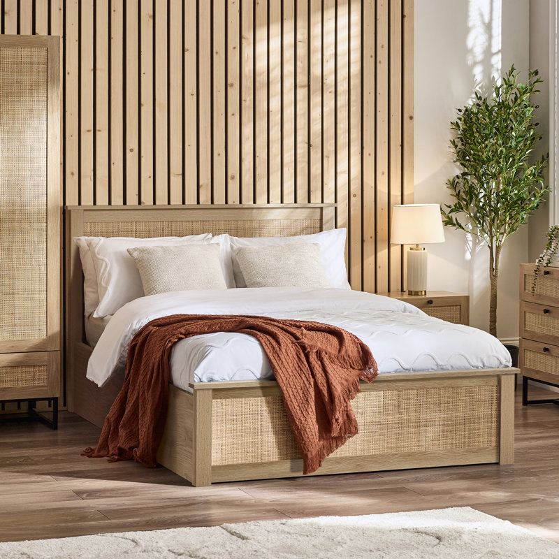 Padstow Ottoman 150Cm King Bed - Black, Oak, UK Double (150.5 x 206 cm)