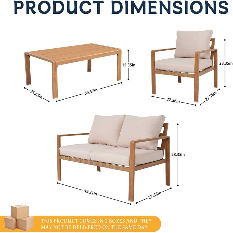 Ensemble de mobilier d'extérieur 4 pièces 4 pièces