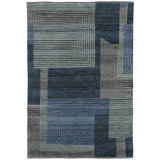 Tessellate Wool Abstract Area Rug in Blue/Grey