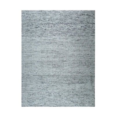 Gray Hand Knotted Silk Gray Mix Contemporary Grass Natural Silk Area Rug