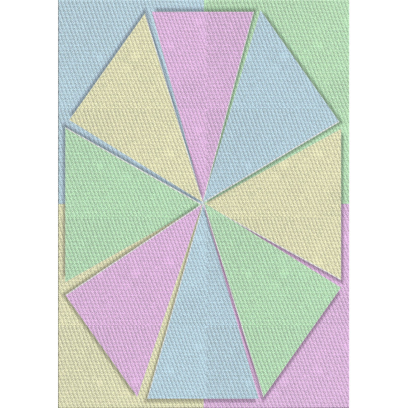 Motif géométrique rose Tapis décoratif, Rectangle 8 pi x 12 pi
