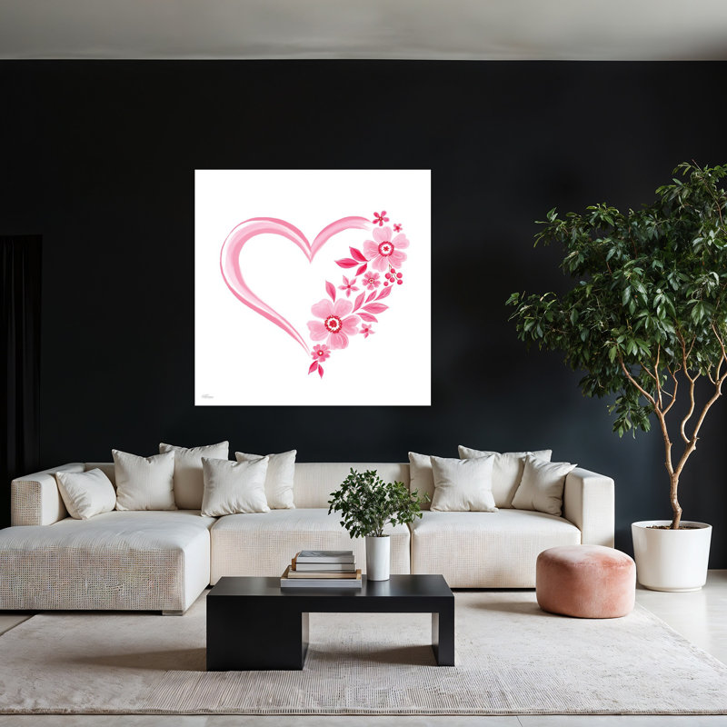 Art floral abstrait romantique moderne, H 48 po x l 48 po