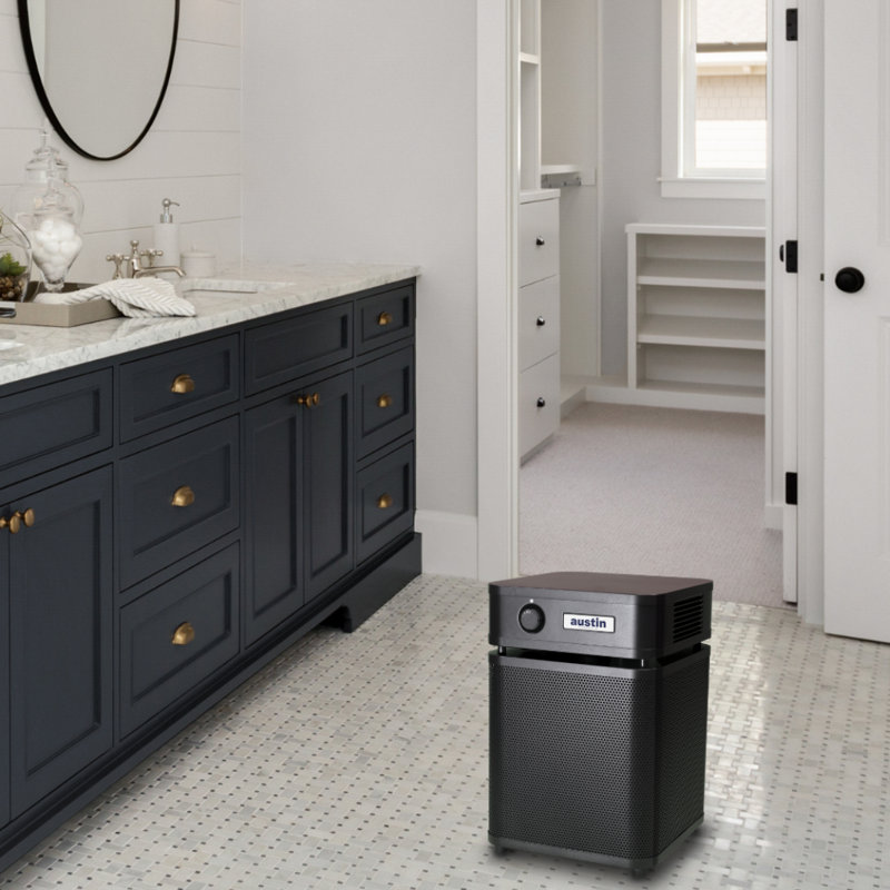 Healthmate Plus Junior Air Purifier with HEPA filter with Wheels, Black