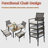 All-Weather 5-Piece Patio Dining Set with Acacia Wood Tabletop & Umbrella Hole, Rattan Outdoor Furniture for Backyard & Garden-467579290-467579294