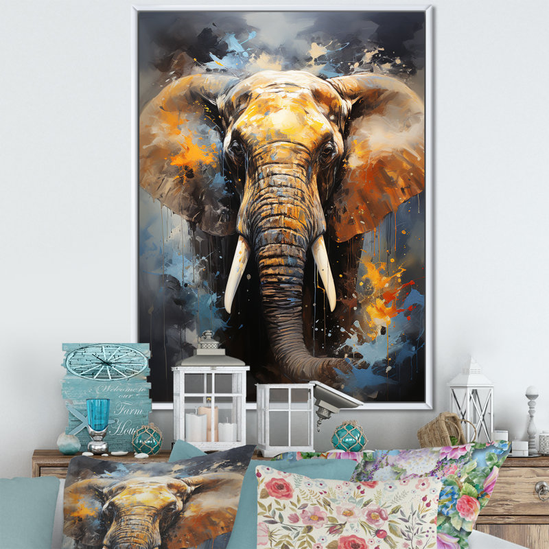 «Elephant Dreams In Colors on», reproduction sur toile, H 20 po x l 12 po x P 1 po, Cadre flottant blanc
