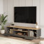 Meuble télé moderne avec portes à pousser, pin atlantique et anthracite, 70,9 po x 17,6 po x 17,5 po | 100% panneau de particules enduit de mélamine, épaisseur: 0,7 pouce | Conception élégante et fonctionnelle pour le salon et les espaces de divertissement, assemblage facile-1546608542