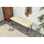 Banc de salle à manger pour 2-3 personnes, revêtu de cuir de qualité supérieure avec éponge haute résilience, renfort de poutre en métal et pieds enduits de jet, blanc cassé-1784918710-1784918708-1784918717