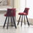 Set of 2,Back pull point design, velvet material, 360 degree rotation, back pull loop detachable design, rivet decoration, square foot wooden bar chair-1688597469