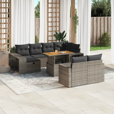 Ensemble de canapé de jardin Vidaxl gris