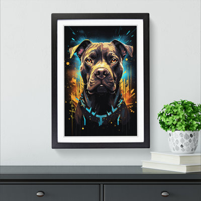 Staffordshire Bull Terrier Futurism - Framed Print