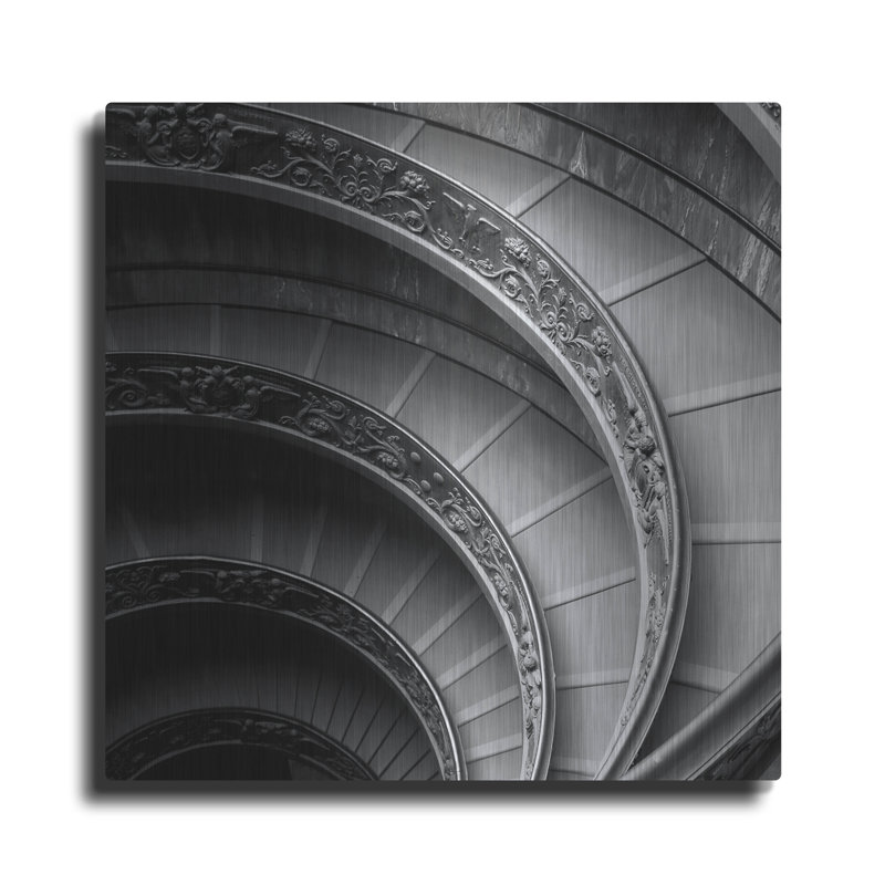 «Spiral Staircase No. 1» par Photoinc Studio, art mural en métal, H 12 po x l 12 po