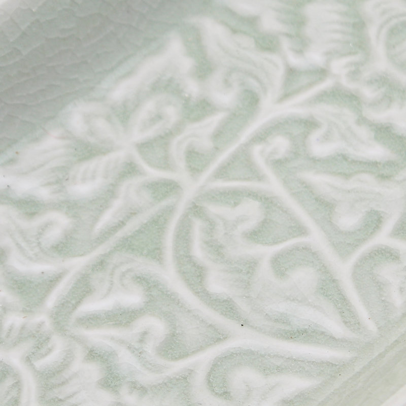 August Grove® Handmade Thai Blooms Celadon Ceramic Serving Dish
