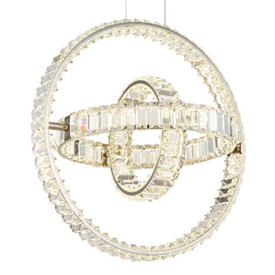 Benje 1 - Light Chrome LED Geometric Pendant