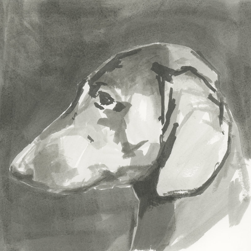 A Very Neutral Modern Dog II by Cartissi - Wrapped Canvas Painting, 30cm H x 30cm W x 3.8cm D