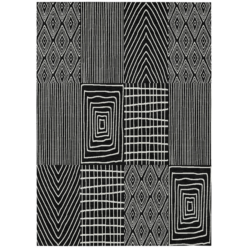  Machine Washable Indoor/Outdoor Chantille ACN990 Green Area Rug, Rectangle 8' x 10'