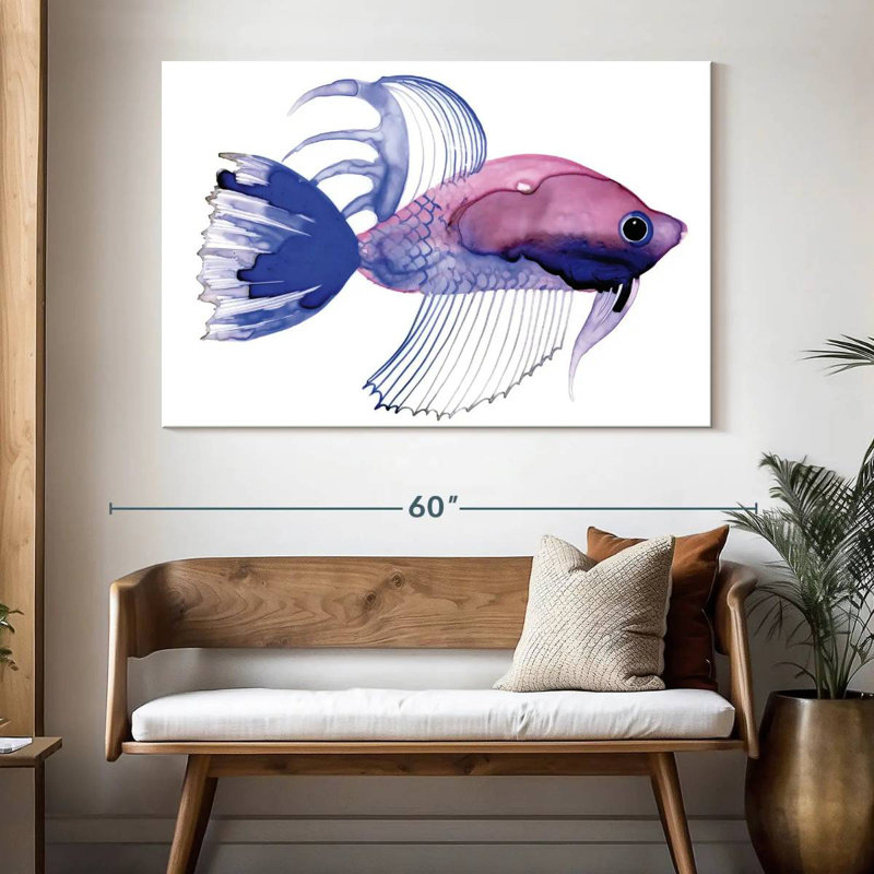 Purple Fish Mini, 34" H x 51" W