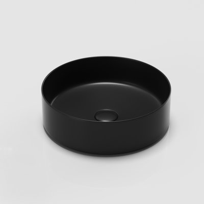 Lavabo de salle de bain en céramique - coins arrondis, 4,77 po Hauteur, noir mat, noir, poids de 18,8 lb, entretien facile