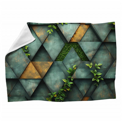 D Abstract Architectural Machine Printed Throw Blanket