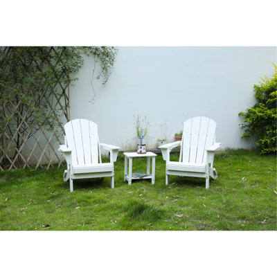 White Outdoor Chair With Side Table. Relax In A Chair. . To Harsh Weather. Simple Assembly Folding Spacious And . Elements. Easy