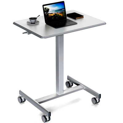 Sweetcrispy Small Mobile Rolling Standing Desk Rolling Desk Laptop Computer Cart For Home