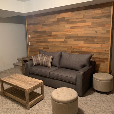 Timberchic River Reclaimed Wooden Wall planks - Simple Peel & Stick Wall Covering Application for DIY Accent Wall & Home Improvement - Modern, Premium Wall Panelling, 5" Wide