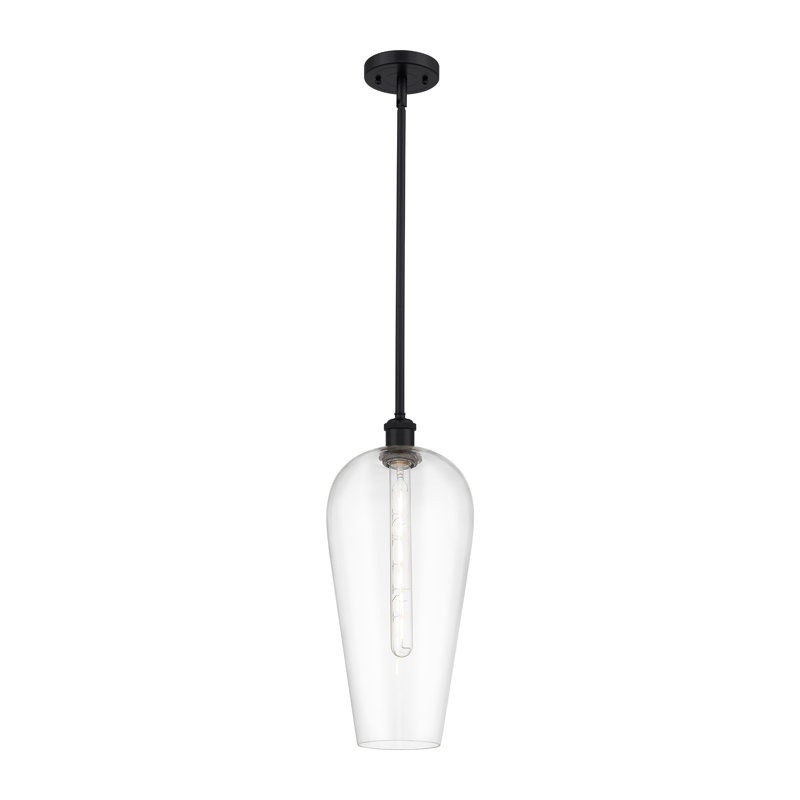 Mini-luminaire suspendu 1 lumière Ballston - Amiina, Clair, Noir mat