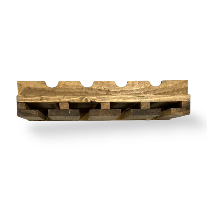 Support à vin mural avec porte-verre Rustic Luxe, Tanné