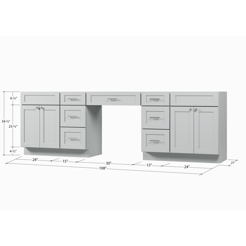 108 Base de meuble-lavabo double 108 seulement, Gris