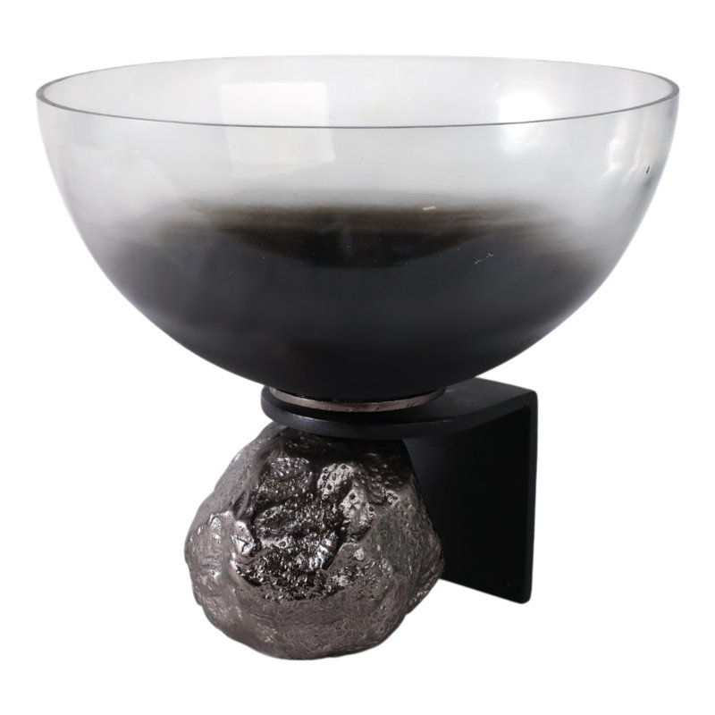 Handmade Glass Decorative Bowl, 10'' H X 11'' W X 11'' D