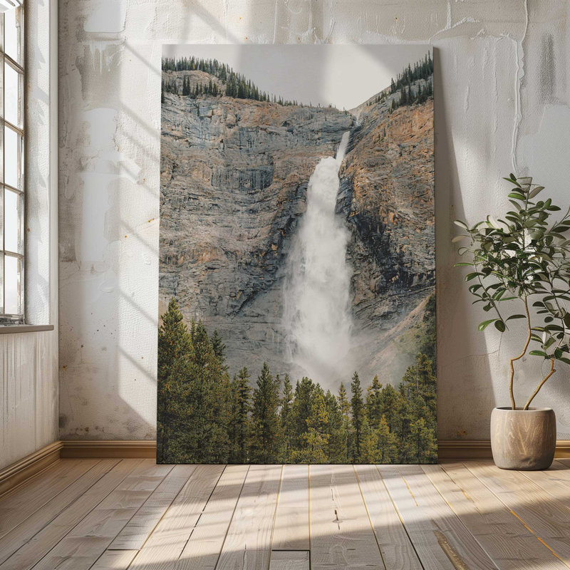 Impression sur toile, cascade de montagne, H 60 po x l 40 po