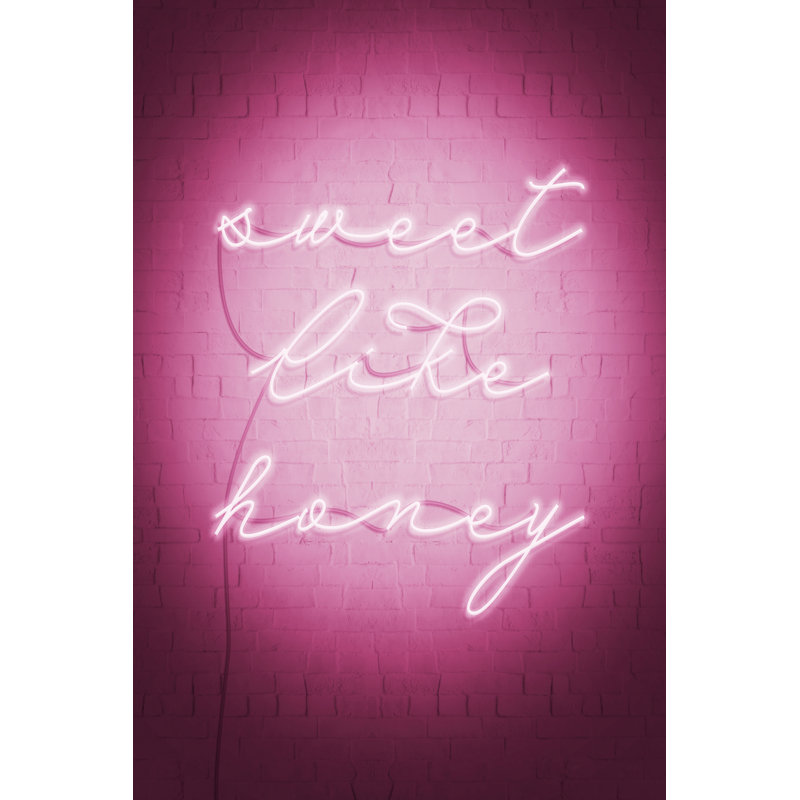 "Sweet Neon II" par Grace Popp - Art textuel sur toile tendue, H 18 po x l 12 po