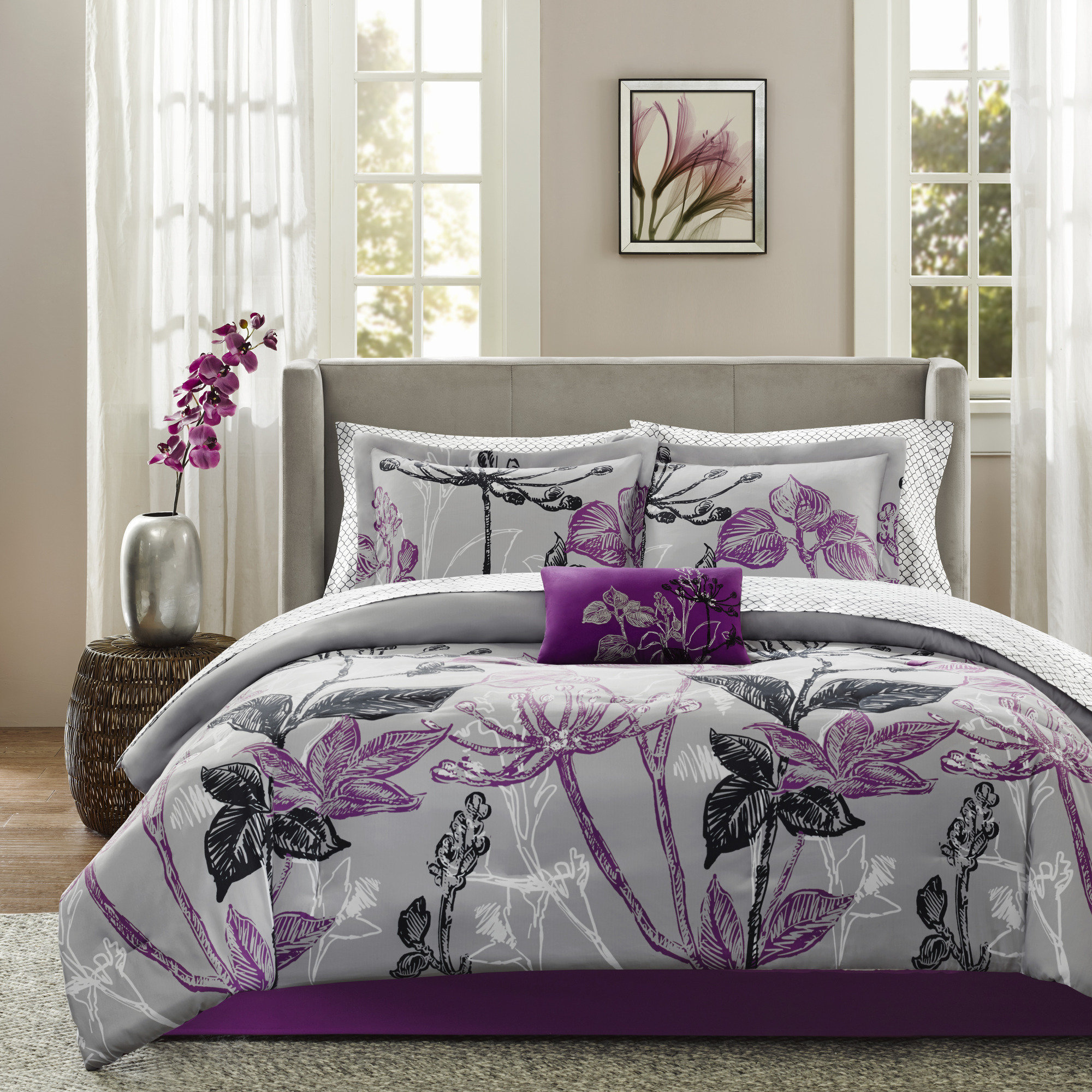 Madison Park Essentials Microfiber Reversible Comforter Set with Cotton