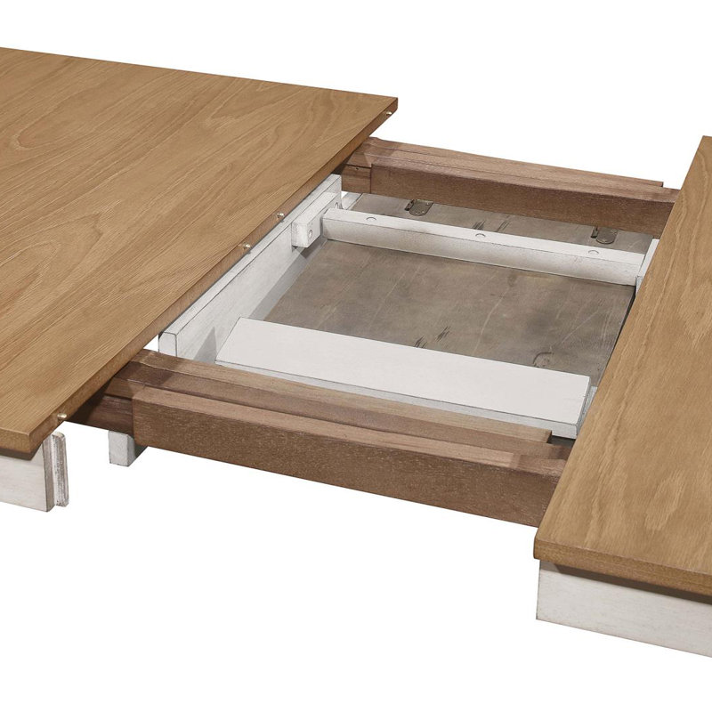 Luthor 5 - Piece Extendable Dining Set in Brown and White