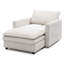 Canapé-lit en chenille, méridienne moderne confortable pour la lecture, canapé d'appoint simple rembourré de salon avec repose-pieds (1 siège)