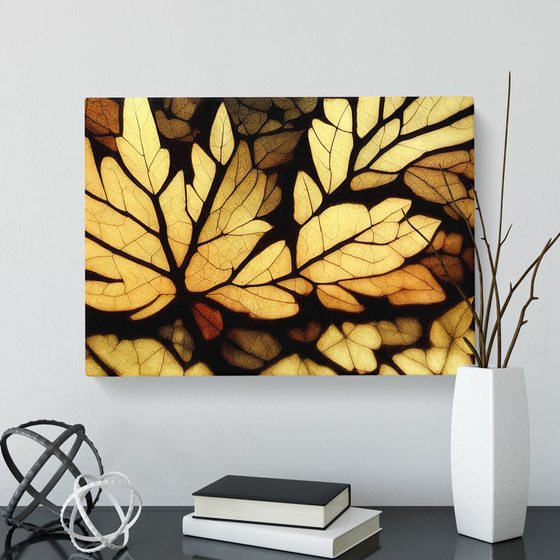 Sculptured Autumn Leaf - Wrapped Canvas, 35cm H x 50cm W x 3cm D