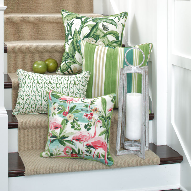 Coussin en coton Wailea Coast Verte, 18 po x 18 po