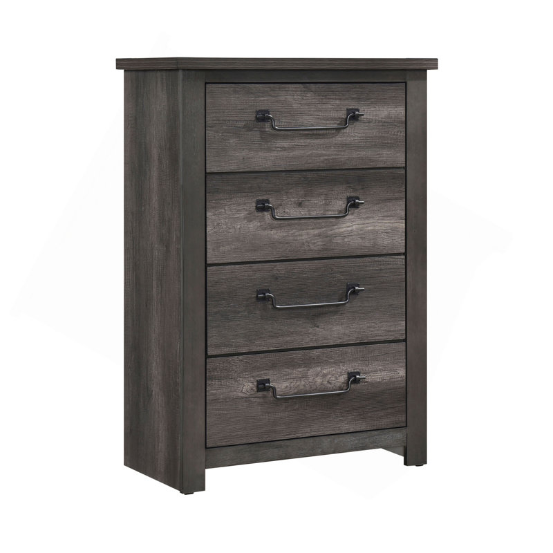 Commode de rangement grise 4 tiroirs 1 pièce