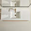 Meuble-lavabo simple mural et flottant avec lavabo en céramique pour un rangement de salle de bain efficace et un design moderne
