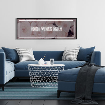 Toile encadrée Good Good Vibes Only Roses | Décoration intérieure