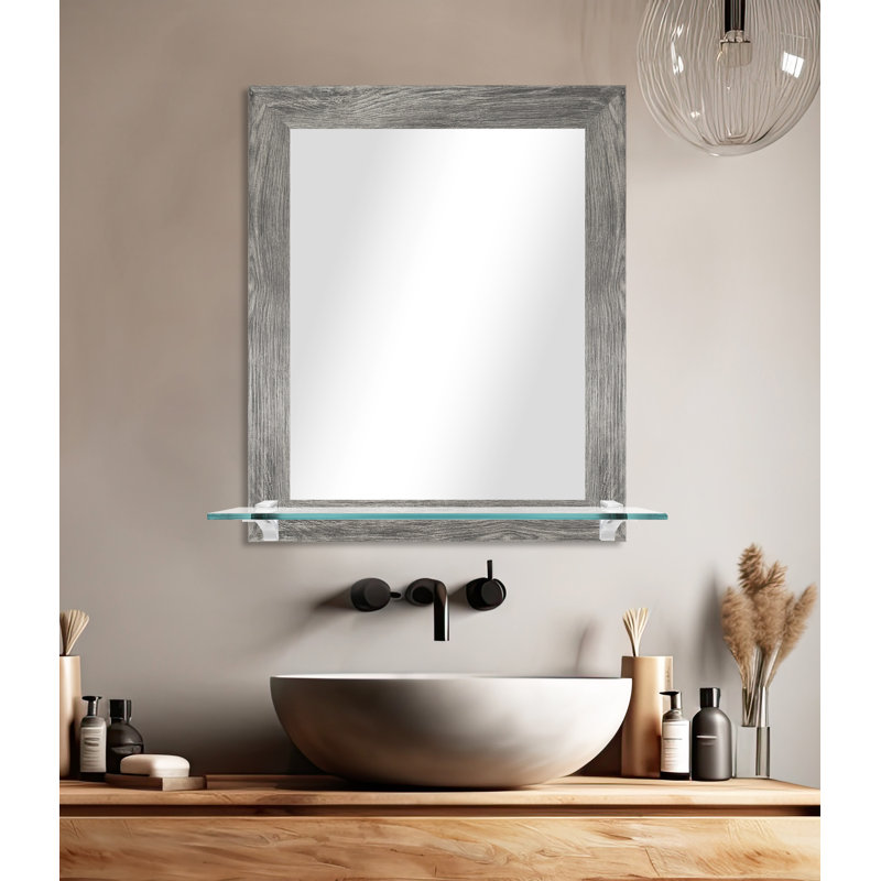 Miroir Kridia, H 25,5 po x l 21,5 po, Gris / Blanc, Verticale