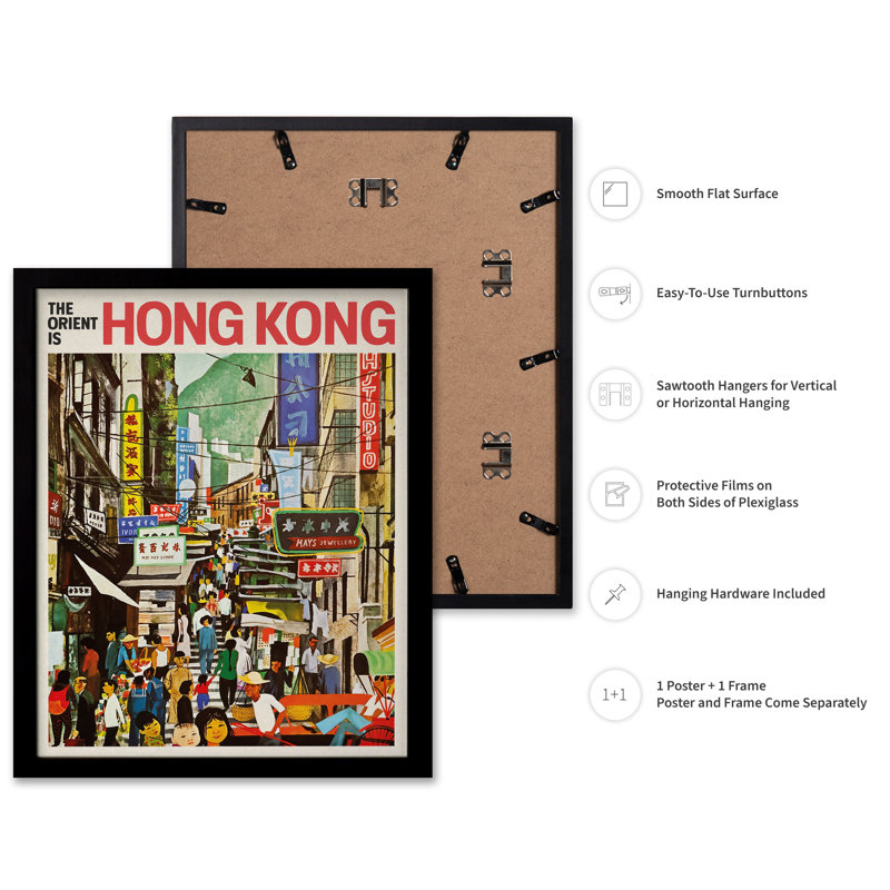L'orient est hongkongais, Cadre noir, Affiche, H 16 po x l 20 po