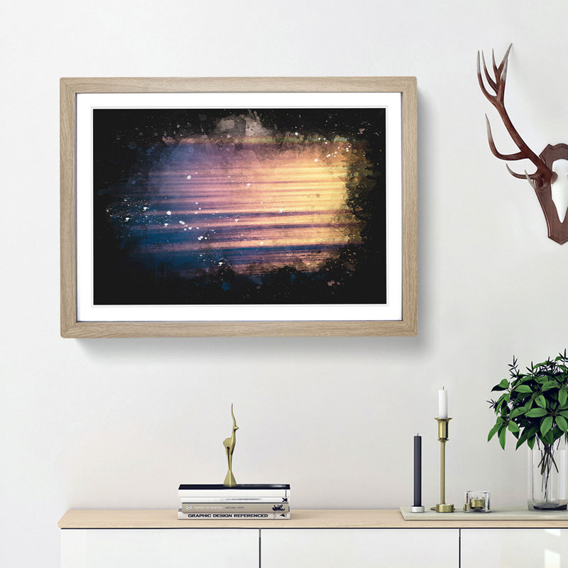 Calming Ocean - Framed Print, 33cm H x 45cm W x 2cm D, Oak Framed