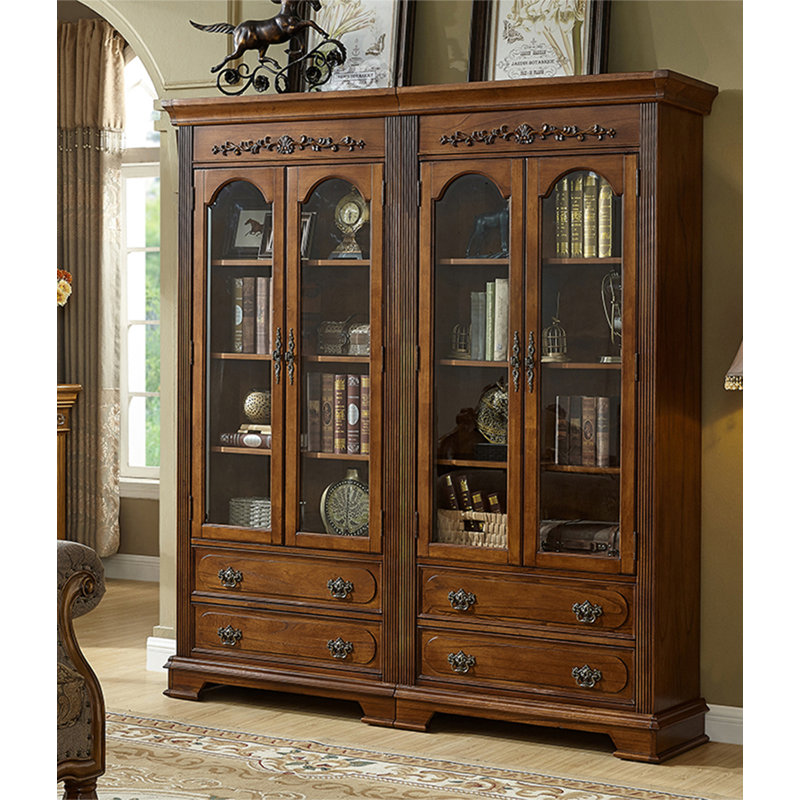 Bibliothèque en bois d'hévéa