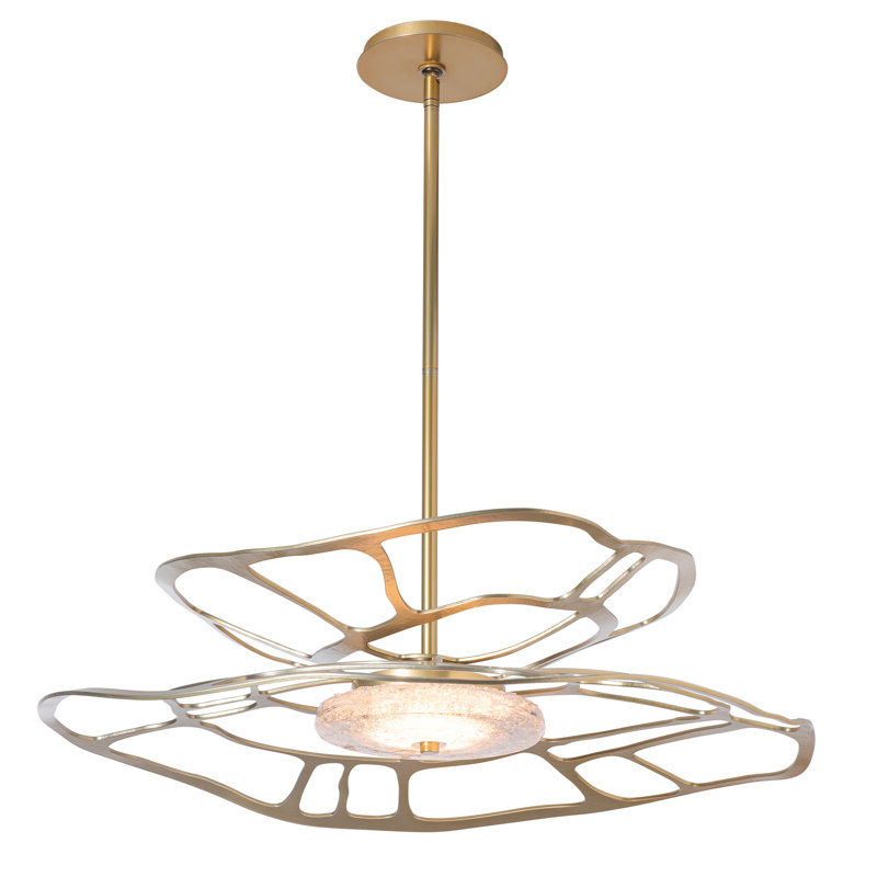 Muse LED Pendant, 6.7" H x 30.6" W x 30.6" D, Modern Brass