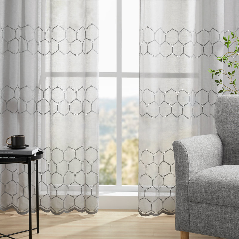 Panneau de rideaux en polyester Draycott, Gris, L 52 po x L 108 po